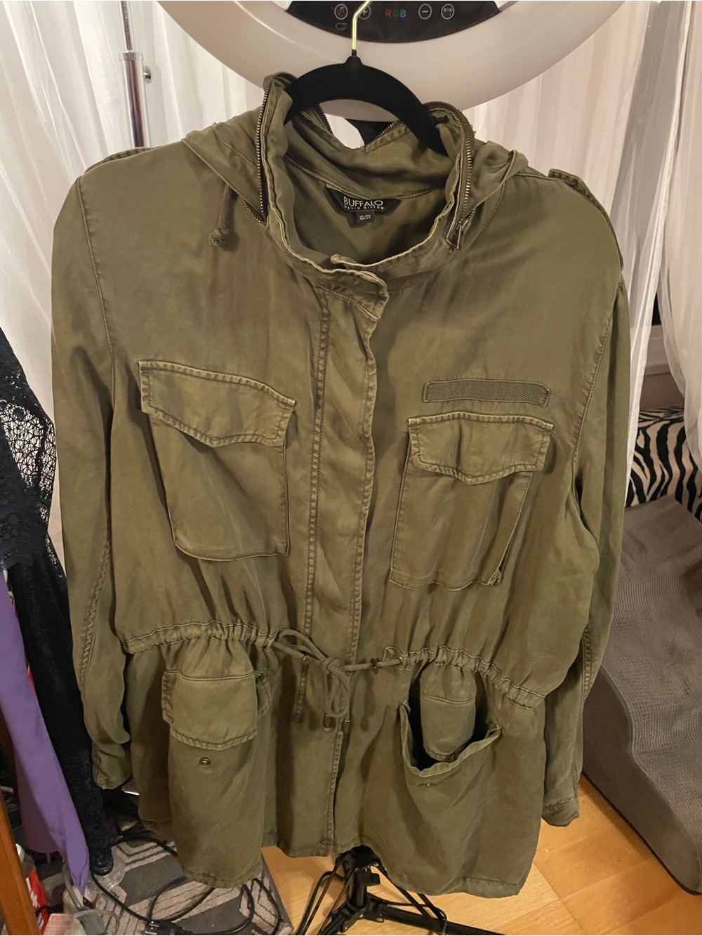 Buffalo David Bitton Olive Utility Jacket with Hood